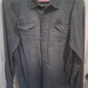 Vintage Ladies Wrangler Denim Pearlsnap Shirt Large